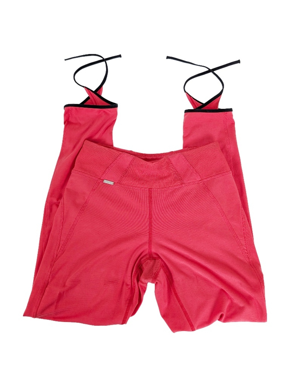 Lole Coral Red Leggings Size XS Ankle Wrap Ties Activewear